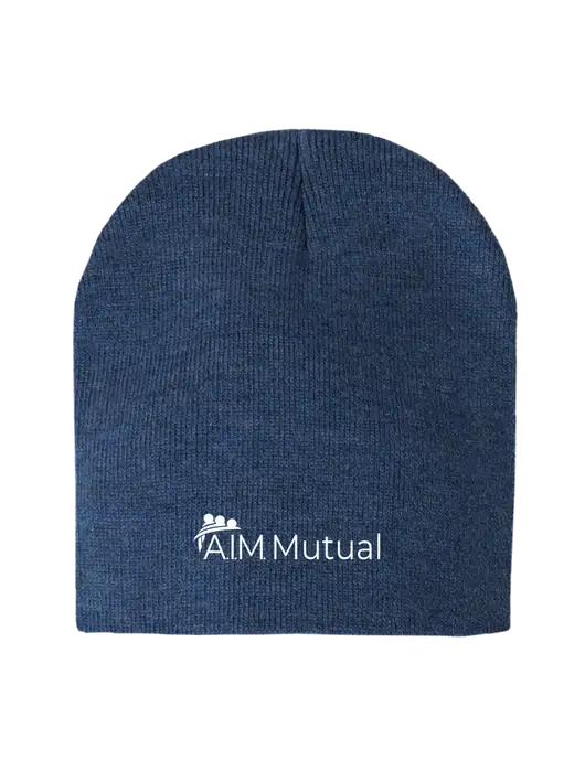 Dark Royal Heather Element Knit Beanie w/A.I.M. Mutual Logo