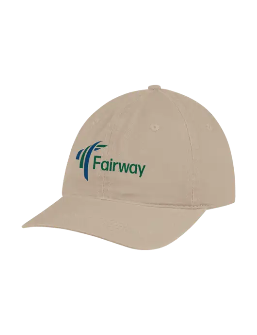 Garment Washed Unstructured Twill Tan Cap w/Fairway Logo