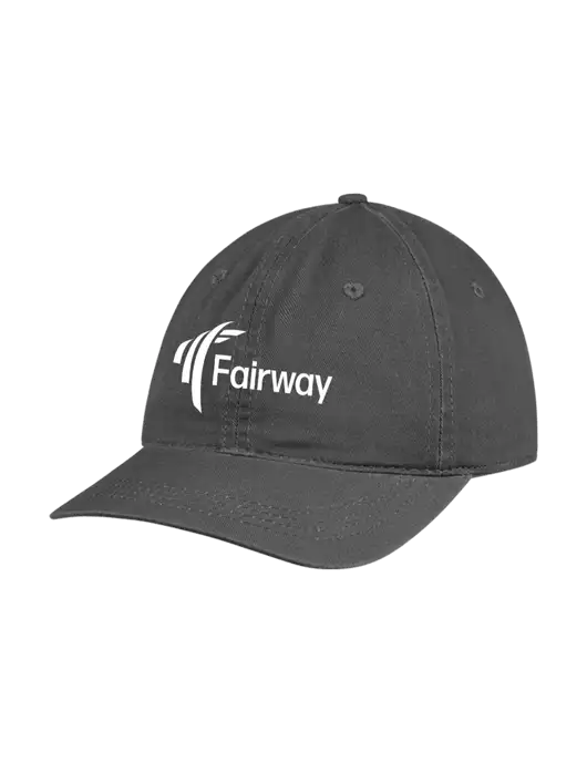 Garment Washed Unstructured Twill Charcoal Cap w/Fairway Logo