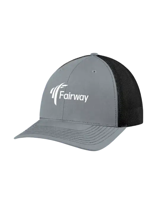 Richardson Adjustable Snapback Original 112 Trucker Cap Heather Grey w/Black Mesh w/Fairway Logo