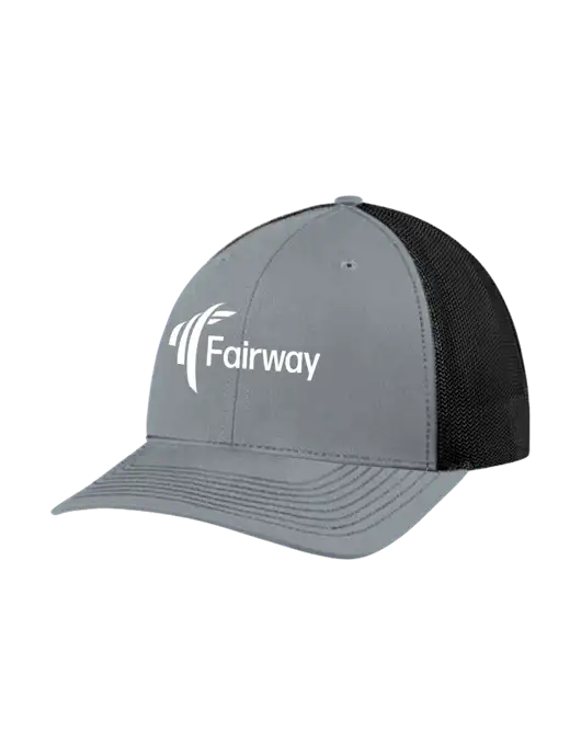 Richardson Adjustable Snapback Original 112 Trucker Cap Heather Grey w/Black Mesh w/Fairway Logo