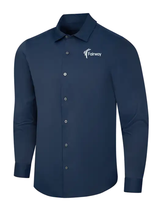 Navy City Stretch Shirt w/Fairway Logo