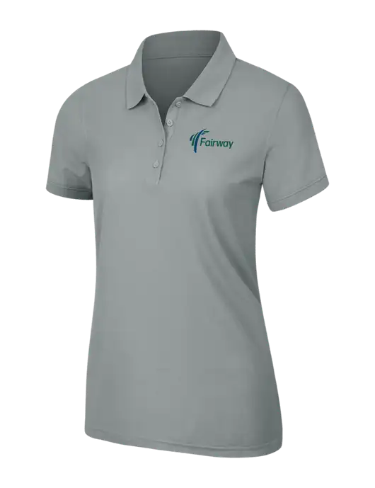 Light Grey Womens Core Classic Pique Polo w/Fairway Logo