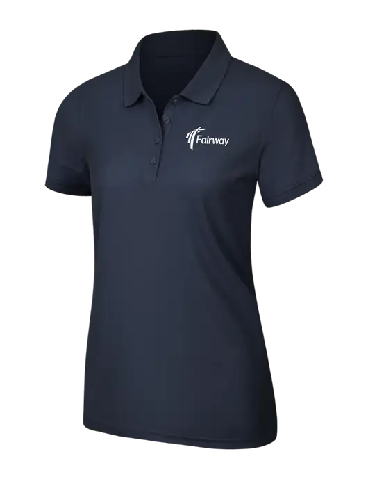 Navy Blue Womens Core Classic Pique Polo w/Fairway Logo