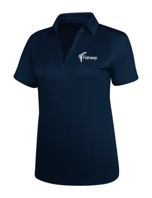Navy Womens Performance Fine Jacquard Polo w/Fairway Logo