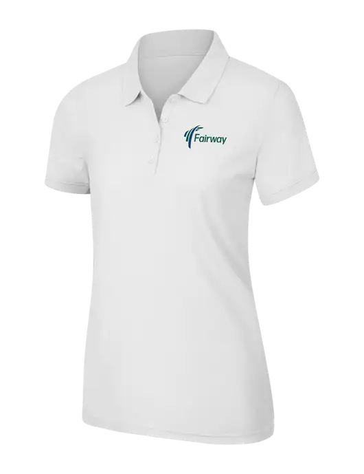 White Womens Core Classic Pique Polo w/Fairway Logo