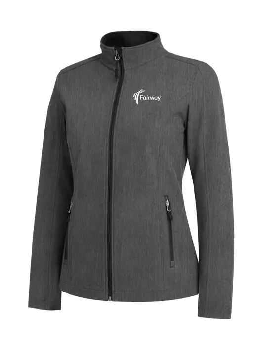 Medium Grey Heather Womens Core Soft Shell Jacket w/Fairway Logo