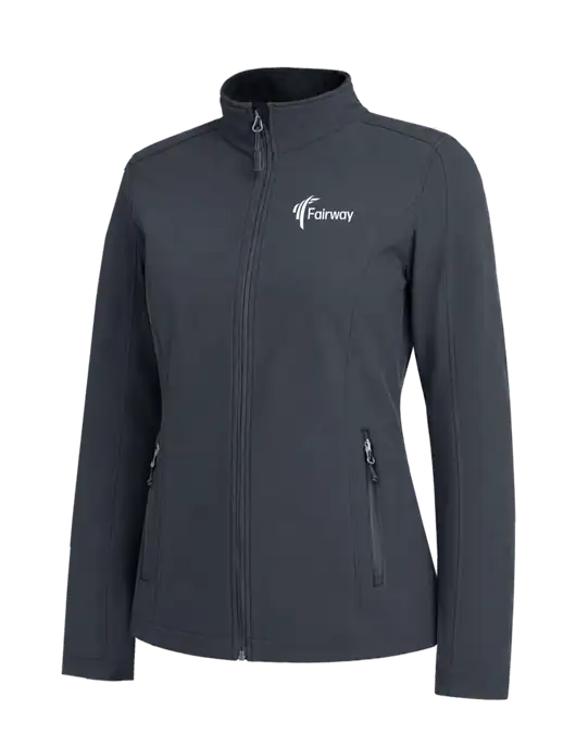 Charcoal Grey Womens Core Soft Shell Jacket w/Fairway Logo