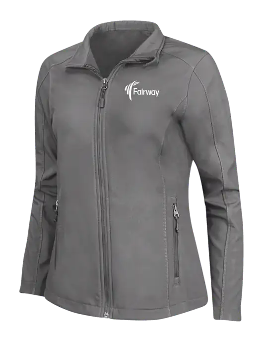 Medium Grey Womens Core Soft Shell Jacket w/Fairway Logo