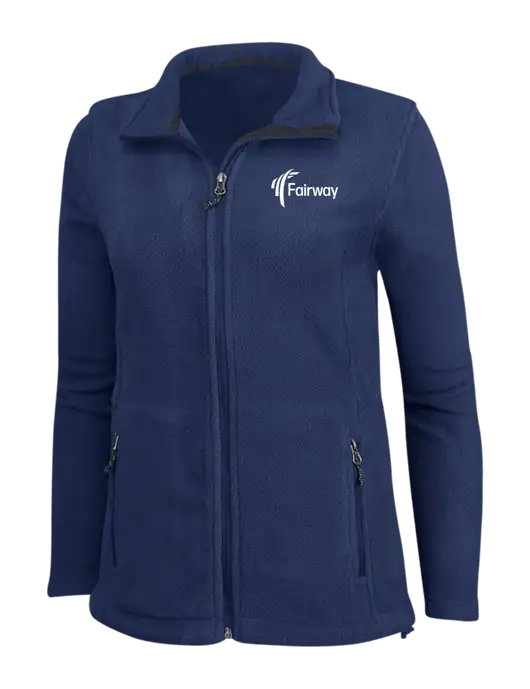 Womens Navy Fleece Jacket w/Fairway Logo