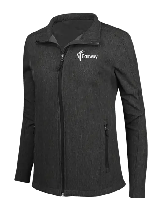 Black Charcoal Heather Womens Core Soft Shell Jacket w/Fairway Logo