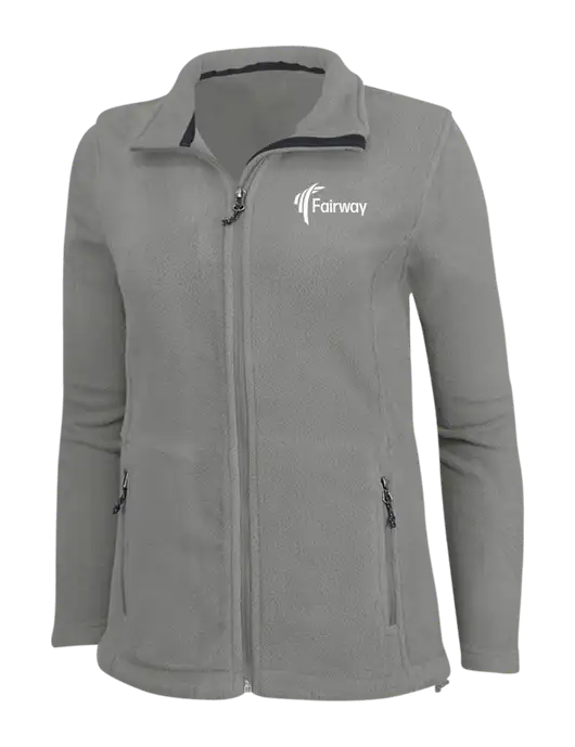 Womens Medium Grey Fleece Jacket w/Fairway Logo