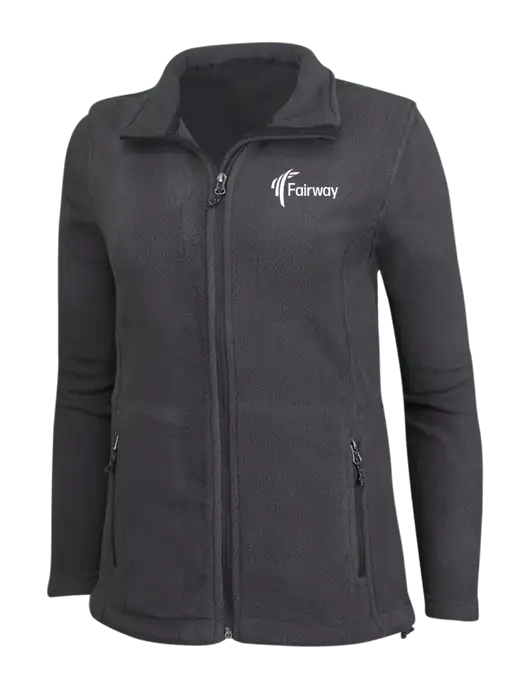 Womens Fleece Dark Grey Jacket w/Fairway Logo