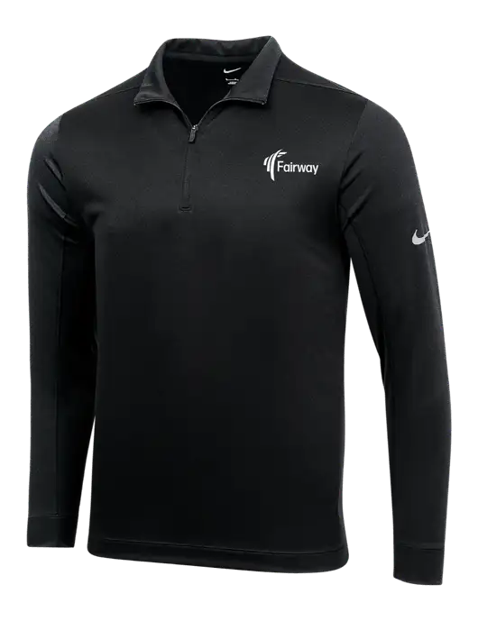 NIKE Black Dry 1/2 Zip Cover-Up w/Fairway Logo
