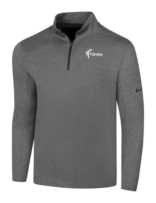 NIKE Dark Grey Heather Dry 1/2 Zip Cover-Up w/Fairway Logo