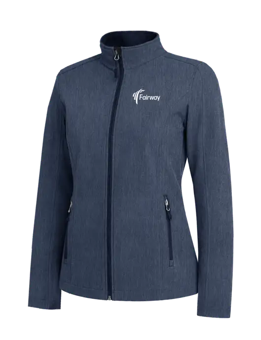 Navy Heather Womens Core Soft Shell Jacket w/Fairway Logo