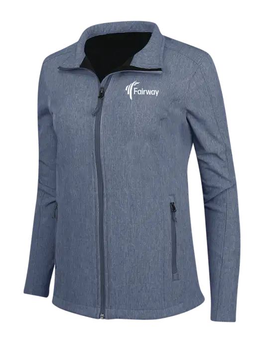 Navy Heather Womens Core Soft Shell Jacket w/Fairway Logo