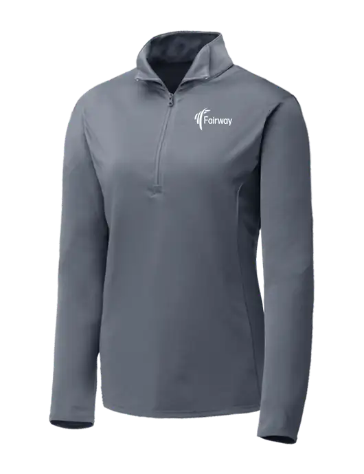 Medium Grey Womens Posicharge Competitor ¼ Zip Pullover w/Fairway Logo