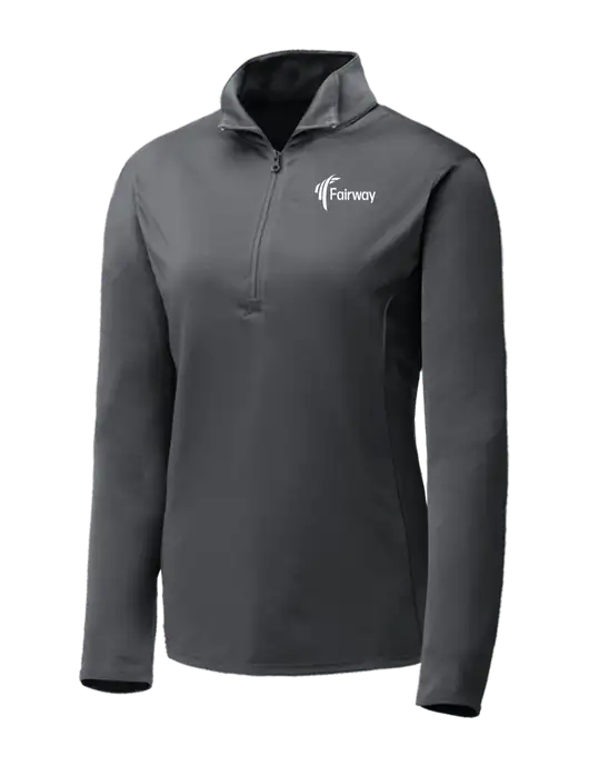 Dark Grey Womens Posicharge Competitor ¼ Zip Pullover w/Fairway Logo