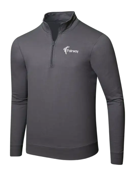 Charcoal 8.5 oz Ring Spun 1/4 Zip Pullover Sweatshirt w/Fairway Logo