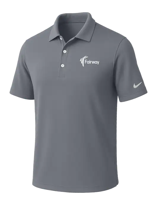 NIKE Medium Grey Dri-Fit Micro Pique Polo w/Fairway Logo