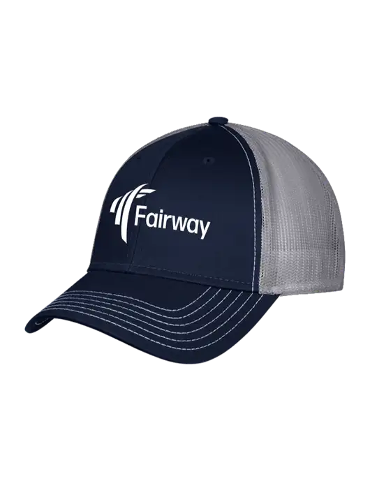 Navy/Grey Mesh Trucker Cap Snap Back w/Fairway Logo