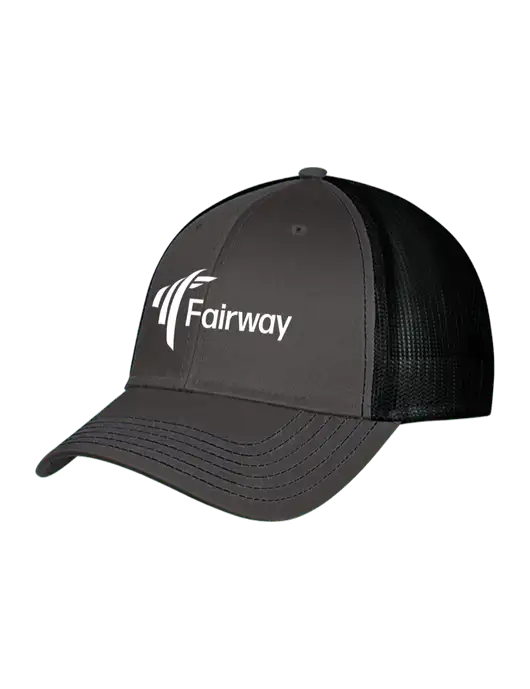 Charcoal & Black Mesh Trucker Cap Snap Back w/Fairway Logo