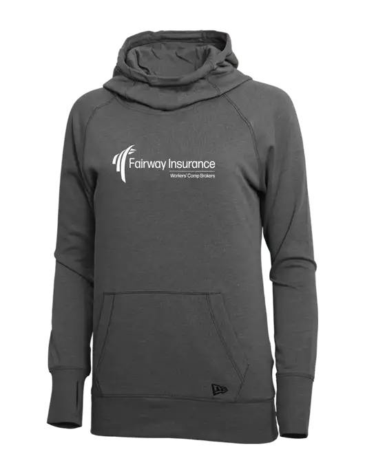 New Era Black Heather Womens Tri-Blend Fleece Pullover Hoodie w/Fairway Logo