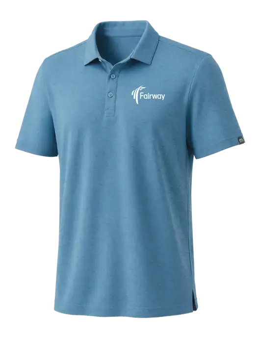 TravisMathew Dark Carolina Blue Coto Performance Polo w/Fairway Logo