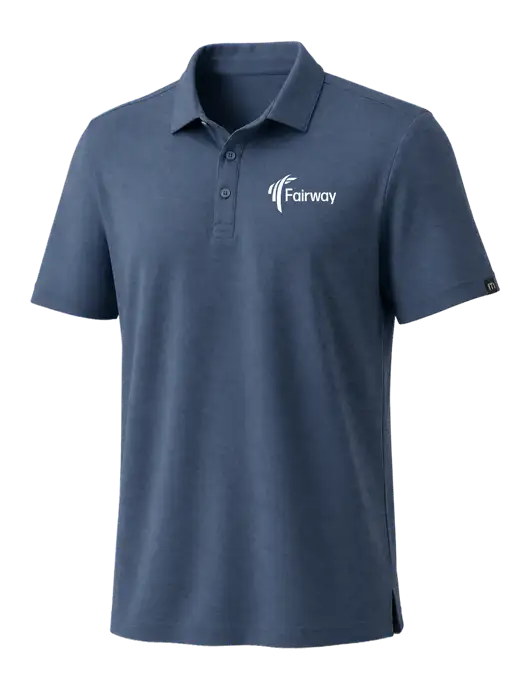 TravisMathew Dark Slate Blue Coto Performance Polo w/Fairway Logo