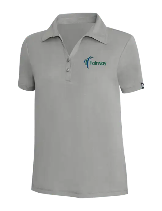 TravisMathew Light Grey Heather Womens Coto Performance Polo w/Fairway Logo