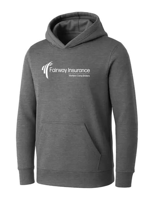 Womens Medium Grey Heather Core Fleece Pullover Hooded Sweatshirt w/Fairway Logo