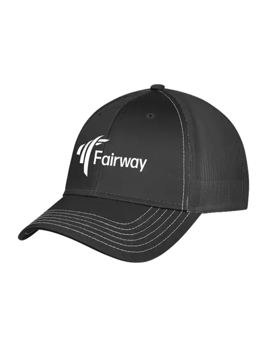 Charcoal Grey Mesh Trucker Cap Snap Back w/Fairway Logo