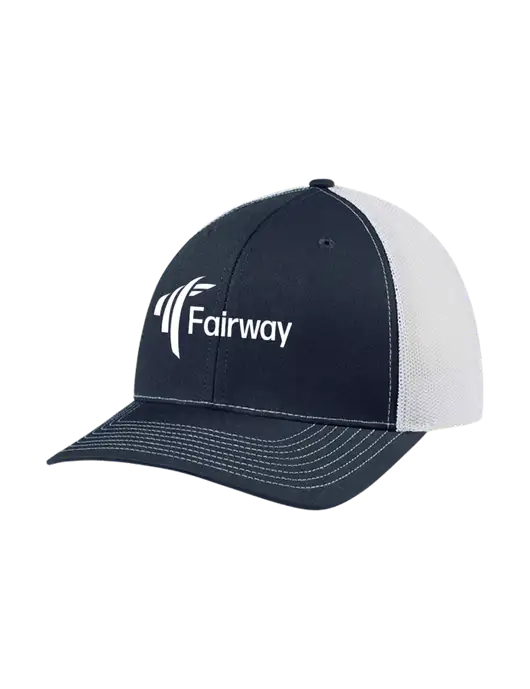 Richardson Adjustable Snapback Original 112 Trucker Cap Navy w/White Mesh w/Fairway Logo