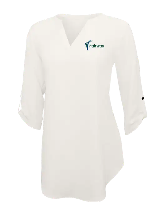 Ivory Womens 3/4 Sleeve Tunic Blouse w/Fairway Logo