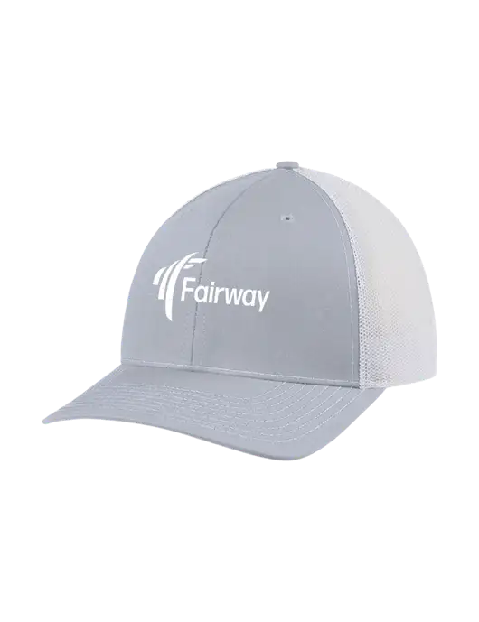 Richardson Adjustable Snapback Original 112 Trucker Cap Light Heather Grey w/White Mesh w/Fairway Logo