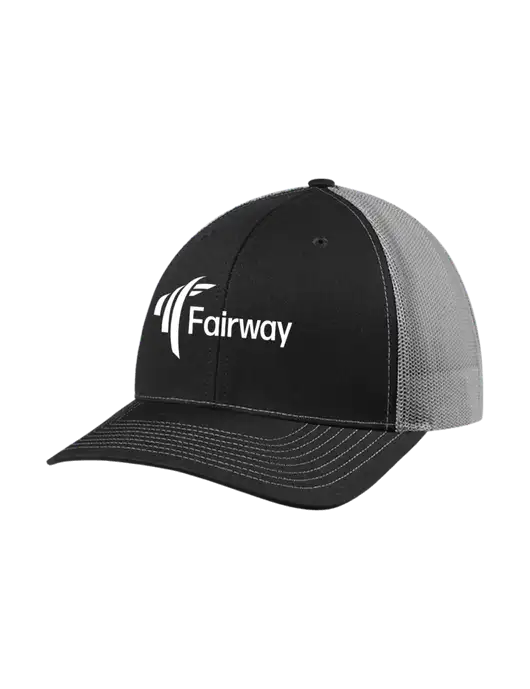 Richardson Adjustable Snapback Original 112 Trucker Cap Black w/Charcoal Mesh w/Fairway Logo