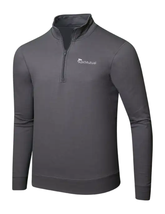 Charcoal 8.5 oz Ring Spun 1/4 Zip Pullover Sweatshirt w/A.I.M. Mutual Logo