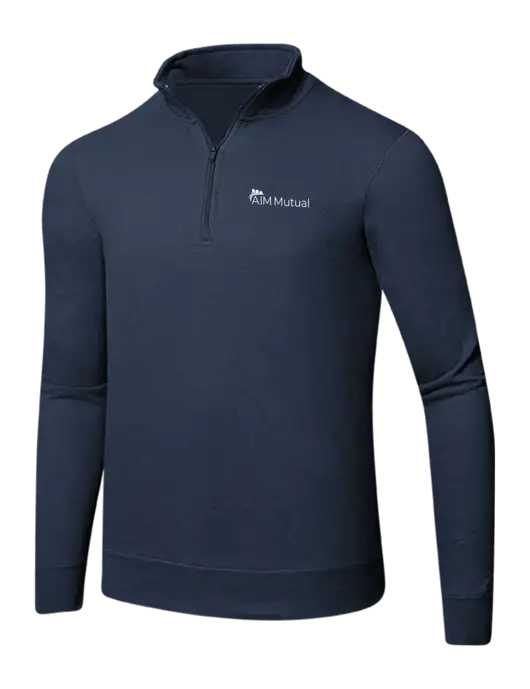 Team Navy 8.5 oz Ring Spun 1/4 Zip Pullover Sweatshirt w/A.I.M. Mutual Logo