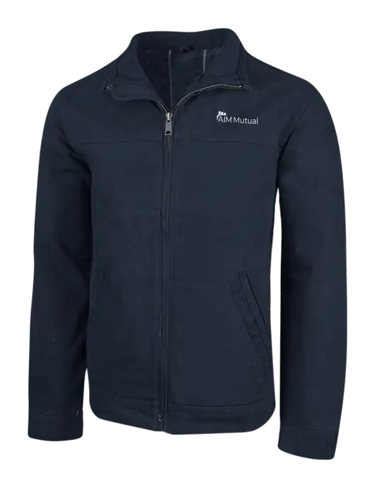 Cornerstone Navy Washed Duck Cloth Flannel Lined Work Jacket w/A.I.M. Mutual Logo