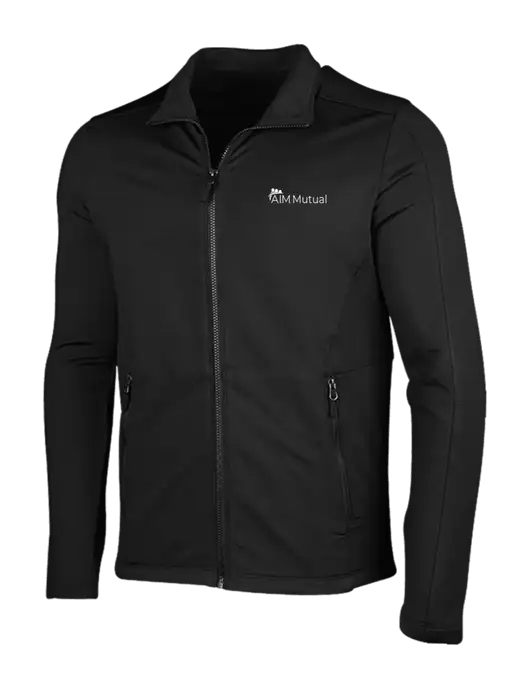 Deep Black Grid Fleece Jacket w/A.I.M. Mutual Logo