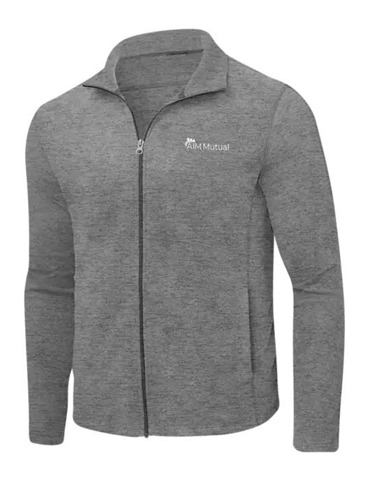 Medium Grey Heather Microfleece Full-Zip Jacket w/A.I.M. Mutual Logo