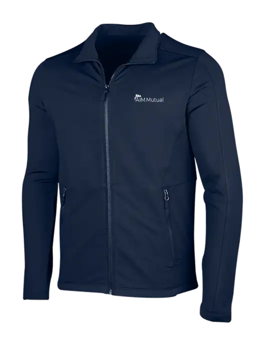 Navy Grid Fleece Jacket w/A.I.M. Mutual Logo