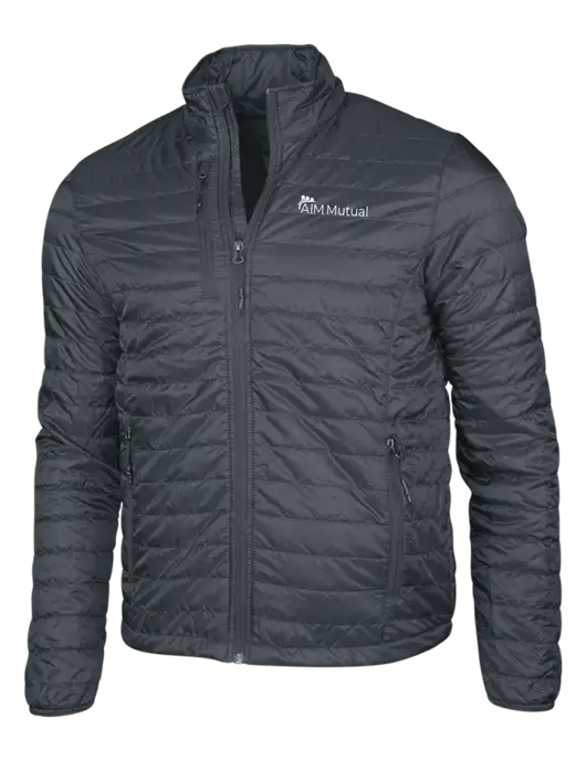 Dark Grey Puffy Packable Jacket w/A.I.M. Mutual Logo