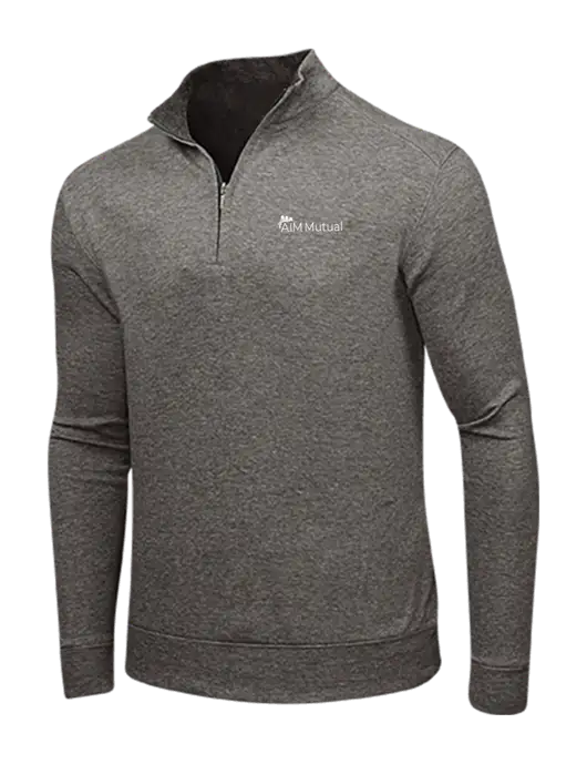 Charcoal Heather/Medium Heather Grey Interlock 1/4 Zip w/A.I.M. Mutual Logo