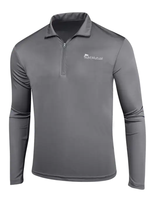 Medium Grey PosiCharge Competitor 1/4 Zip Pullover w/A.I.M. Mutual Logo