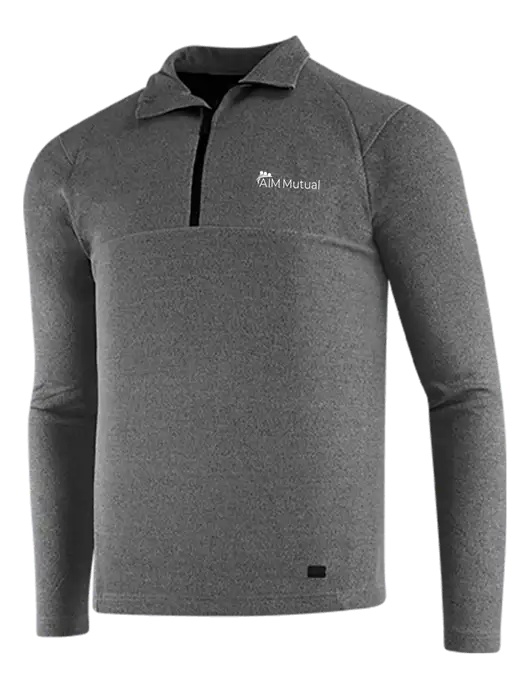 OGIO Dark Grey Heather Transition 1/4 Zip Pullover w/A.I.M. Mutual Logo