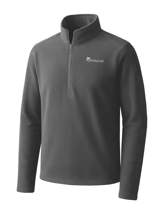 Medium Grey Microfleece 1/2 Zip Pullover w/A.I.M. Mutual Logo