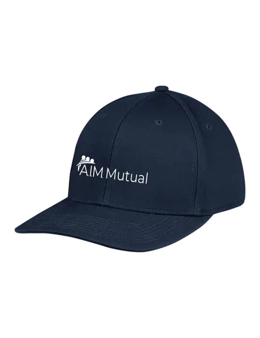 Premium Modern Structured Twill Navy Snapback Cap w/A.I.M. Mutual Logo