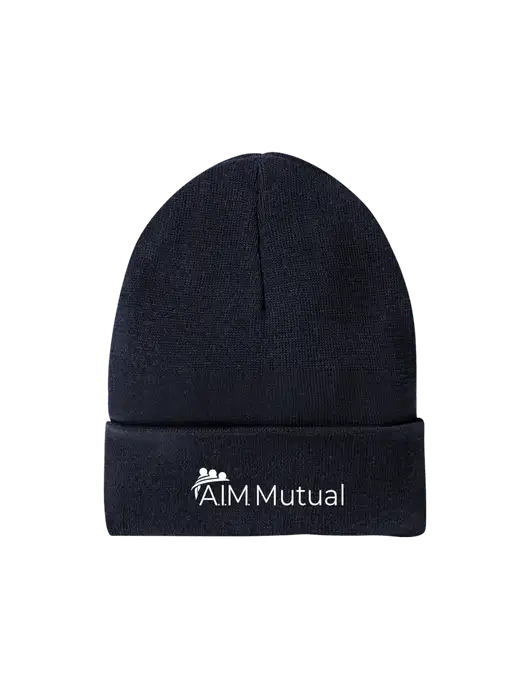 Recycled True Navy Beanie w/A.I.M. Mutual Logo